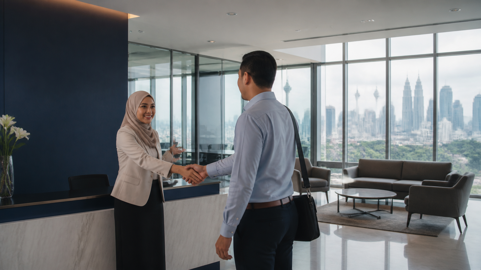 Eviqex office reception in Kuala Lumpur